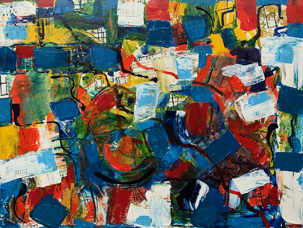 painting titled Earth Rising by Mary Laucks